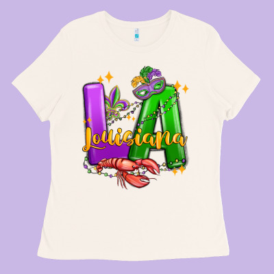 Louisiana Mardi Gras Ladies Tee Designed By Maliassmallbusiness