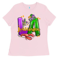 Bubblegum Pink louisiana mardi gras Ladies Tee - MaliasSmallBusiness
