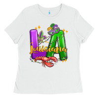 White louisiana mardi gras Ladies Tee - MaliasSmallBusiness
