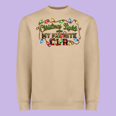 Christmas Lights Are My Favorite Color Heavyweight Sweatshirt Designed By Cowgirlartshop