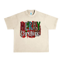 Sandshell Merry Christmas Buffalo Plaid Leopard Urban Heavy Tee - Bettercallsaul