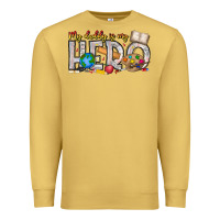 Antique Gold My Daddy is my Hero Teacher Premium Sweatshirt - CowhideDigitalArt