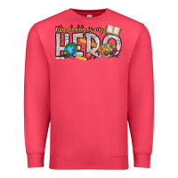 Cardinal My Daddy is my Hero Teacher Premium Sweatshirt - CowhideDigitalArt