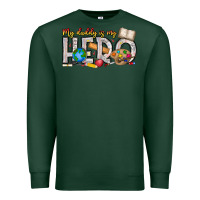 Sports Green My Daddy is my Hero Teacher Premium Sweatshirt - CowhideDigitalArt