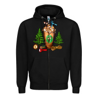 Black camping cold drink frappe Zipper Hoodie - FaDigitalArtStudio
