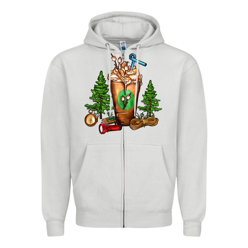 Camping Cold Drink Frappe Zipper Hoodie by FaDigitalArtStudio | Teevron