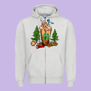 Camping Cold Drink Frappe Zipper Hoodie Designed By Fadigitalartstudio
