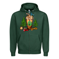 Sports Green camping cold drink frappe Zipper Hoodie - FaDigitalArtStudio
