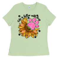 Matcha life is better with dogs Ladies Tee - NancyCooperArtShop
