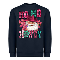 Navy ho ho howdy santa pink christmas Heavyweight Sweatshirt - CowGirlArtShop