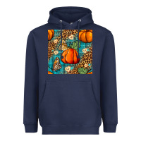 Navy pumpkin and butterfly seamless pattern Heavyweight Hoodie - BundleAndBundleShop