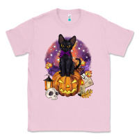 Bubblegum Pink halloween black cat pumpkin Classic Tee - BarkalooDesign