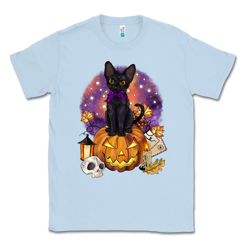 Halloween Black Cat Pumpkin Classic Tee by BarkalooDesign | Teevron