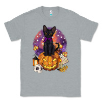 Heather Grey halloween black cat pumpkin Classic Tee - BarkalooDesign