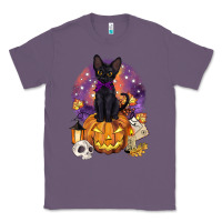 Lavender halloween black cat pumpkin Classic Tee - BarkalooDesign