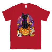 Red halloween black cat pumpkin Classic Tee - BarkalooDesign