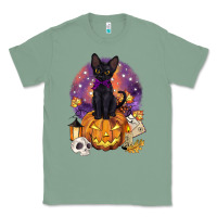 Sage halloween black cat pumpkin Classic Tee - BarkalooDesign