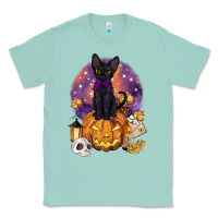 Seafoam halloween black cat pumpkin Classic Tee - BarkalooDesign