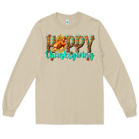 Mushroom Happy Thanksgiving with Turkey Long Sleeve Tee - texasbilliewilder