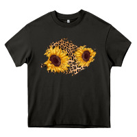 Asphalt sunflower leopard patch Heavy Core Tee - AdoDesignShop