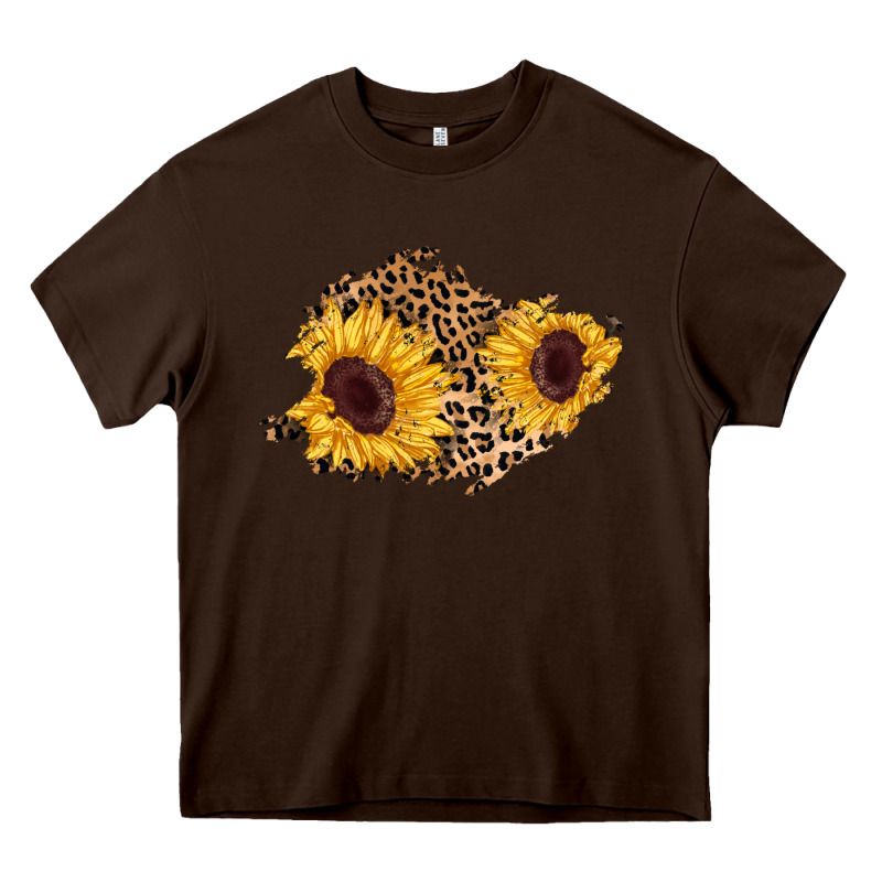 Sunflower Leopard Patch Heavy Core Tee by AdoDesignShop | Teevron