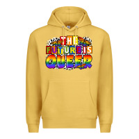 Antique Gold the future is queer Premium Hoodie - FaDigitalArtStudio