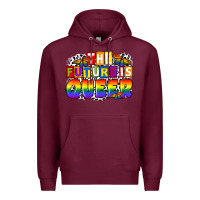 Burgundy the future is queer Premium Hoodie - FaDigitalArtStudio