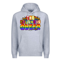 Heather Grey the future is queer Premium Hoodie - FaDigitalArtStudio