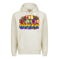 Oatmeal Heather the future is queer Premium Hoodie - FaDigitalArtStudio