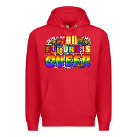 Red the future is queer Premium Hoodie - FaDigitalArtStudio