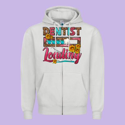 Dentist Loading With Coffee Mug Zipper Hoodie Designed By Fadigitalartstudio