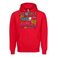 Red Dentist Loading With Coffee Mug Zipper Hoodie - FaDigitalArtStudio