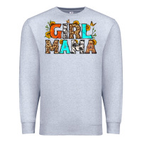 Heather Grey girl mama Premium Sweatshirt - LillyAllenDesigns