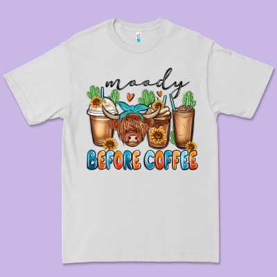 Moody Before Coffee Premium Tee Designed By Maliassmallbusiness