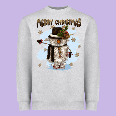 Merry Christmas Snowman Heavyweight Sweatshirt Designed By Cowgirlartshop