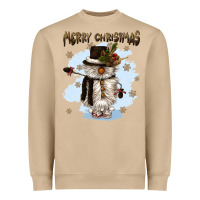 Mushroom merry christmas snowman Heavyweight Sweatshirt - CowGirlArtShop