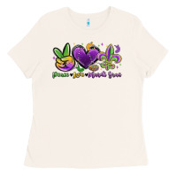 Bone peace love mardi gras Ladies Tee - MaliasSmallBusiness