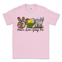 Bubblegum Pink Peace Love Gray Fox Classic Tee - LillyAllenDesigns