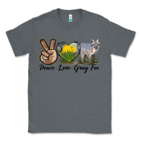 Charcoal Heather Peace Love Gray Fox Classic Tee - LillyAllenDesigns