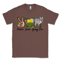 Chestnut Peace Love Gray Fox Classic Tee - LillyAllenDesigns