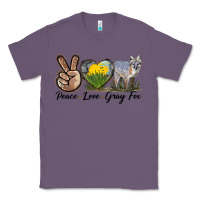 Lavender Peace Love Gray Fox Classic Tee - LillyAllenDesigns