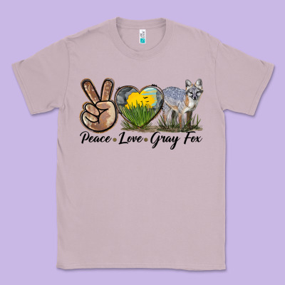 Peace Love Gray Fox Classic Tee Designed By Lillyallendesigns