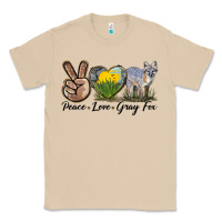Mushroom Peace Love Gray Fox Classic Tee - LillyAllenDesigns