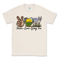 Natural Peace Love Gray Fox Classic Tee - LillyAllenDesigns
