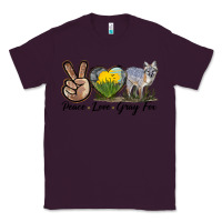 Plum Peace Love Gray Fox Classic Tee - LillyAllenDesigns