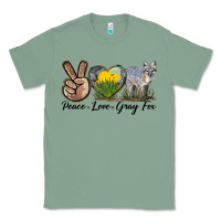 Sage Peace Love Gray Fox Classic Tee - LillyAllenDesigns