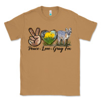 Toasted Coconut Peace Love Gray Fox Classic Tee - LillyAllenDesigns