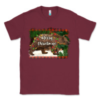Burgundy merry christmas bear Classic Tee - BarkalooDesign
