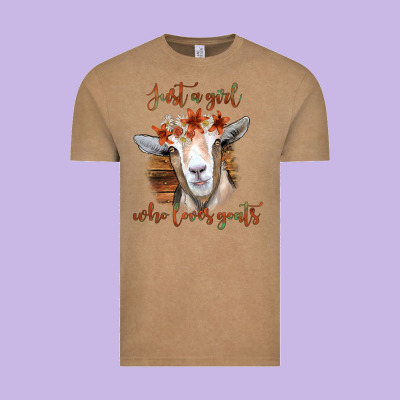 Just A Girl Who Loves Goat Vintage Tee Designed By Bettercallsaul