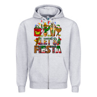 Heather Grey Let's Fiesta Mexico Coffee Cups With Cactus Zipper Hoodie - FaDigitalArtStudio